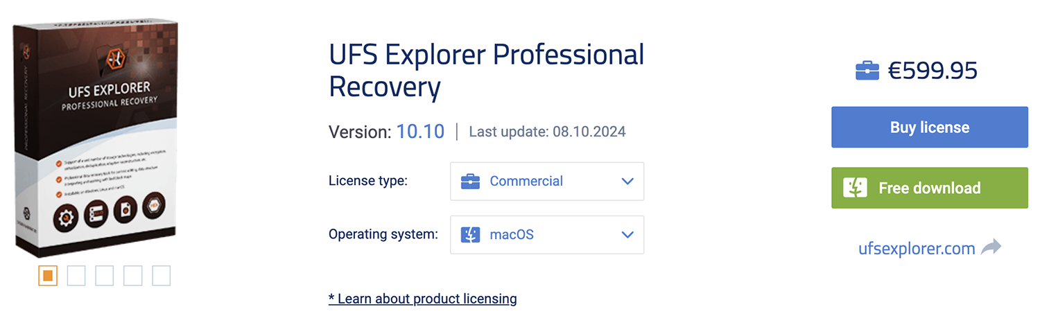 UFS Explorer Professional Recovery Price